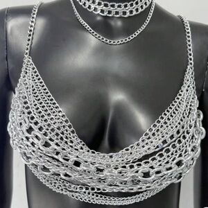 Silver Chainmail Women's Jewelry Top